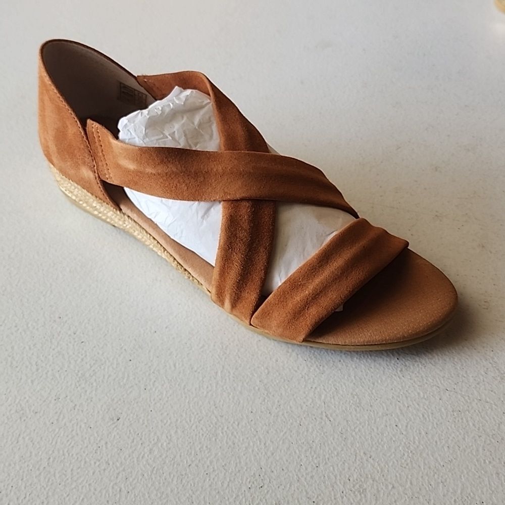 NIB Pinaz Zara Espadrille Cross-Over Strap Sandals, Size 39 or US 8